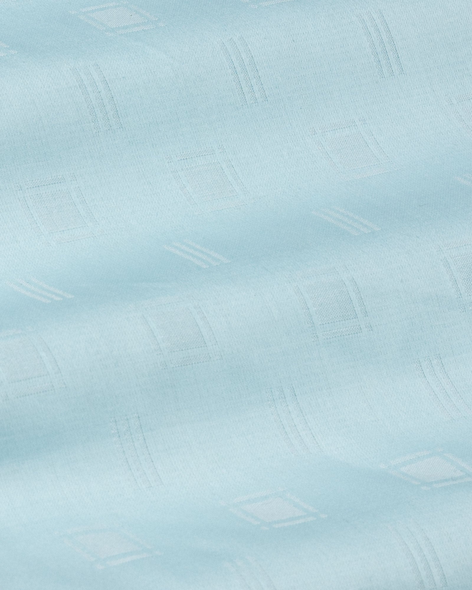 Agnes Cyan Textured Cotton Shirt - John Ellies
