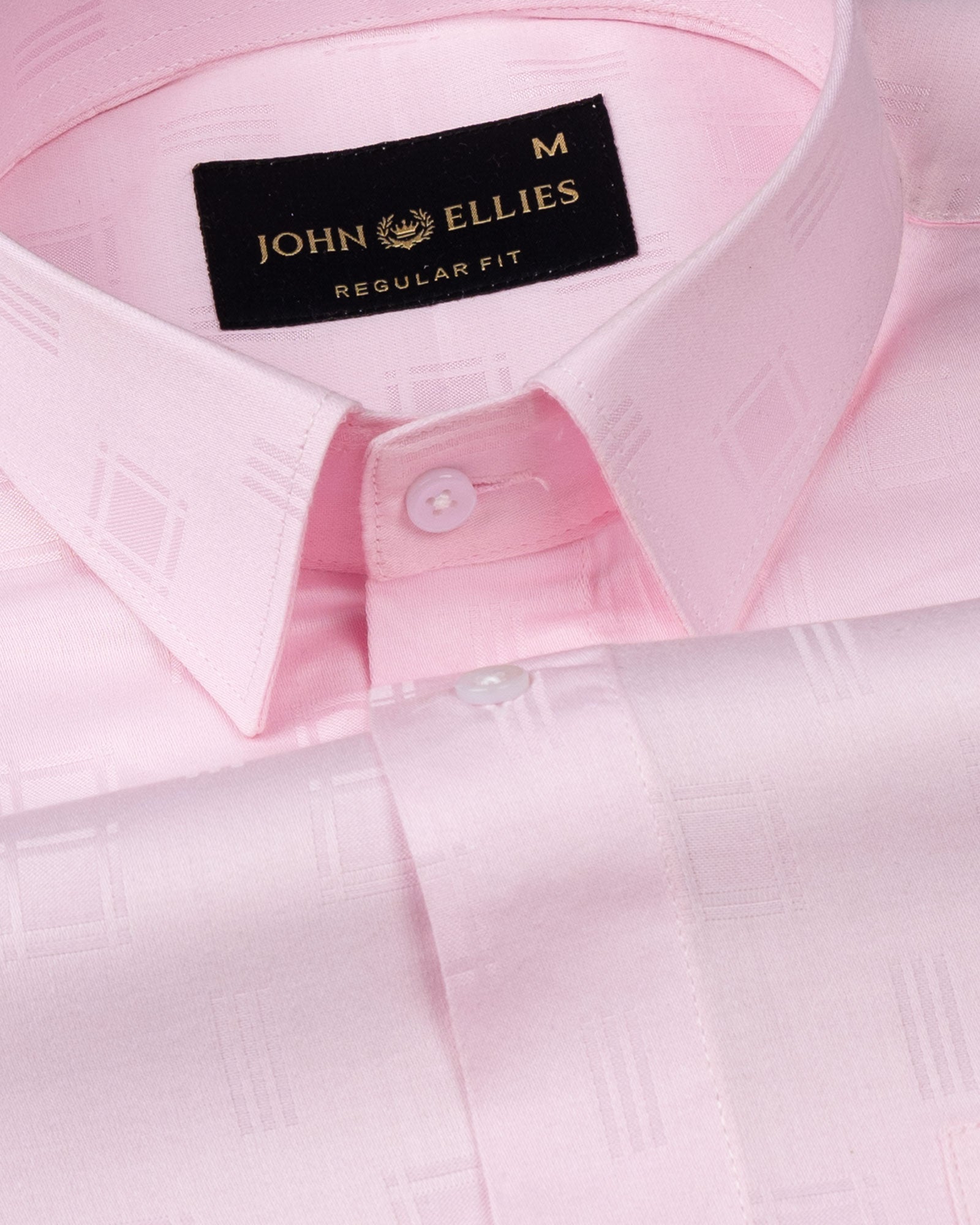 Agnes Light Pink Textured Cotton Shirt - John Ellies