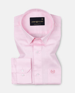Agnes Light Pink Textured Cotton Shirt - John Ellies