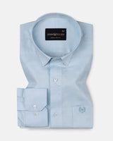Agnes Sky Blue Textured Cotton Shirt