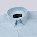 Agnes Sky Blue Textured Cotton Shirt - John Ellies