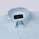 Agnes Sky Blue Textured Cotton Shirt - John Ellies