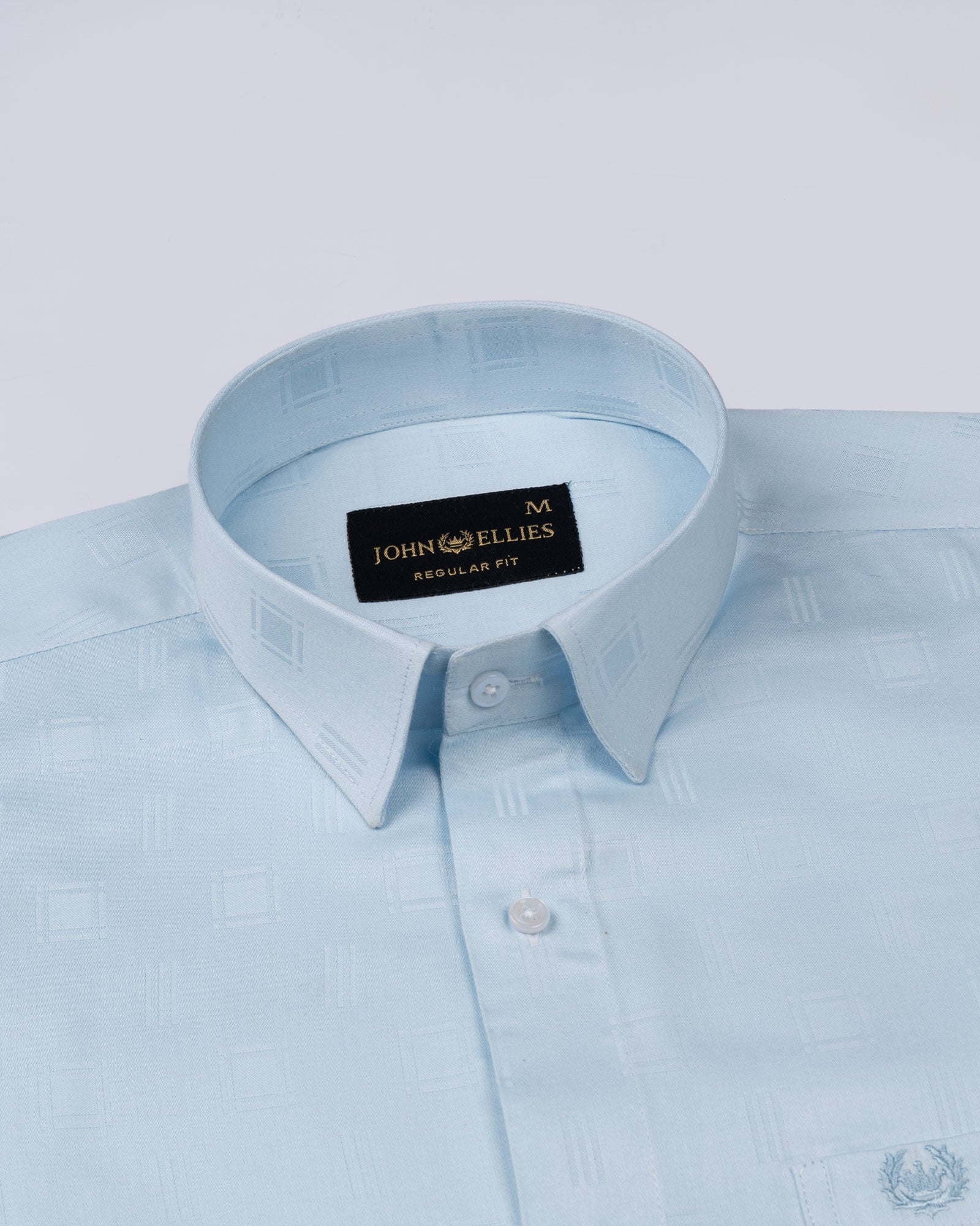 Agnes Sky Blue Textured Cotton Shirt - John Ellies