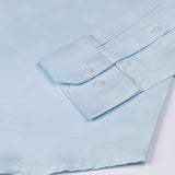 Agnes Sky Blue Textured Cotton Shirt - John Ellies
