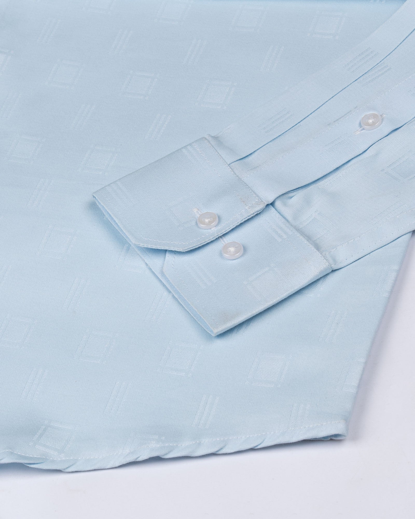 Agnes Sky Blue Textured Cotton Shirt - John Ellies