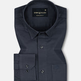Ophel Grey Plain Oxford Cotton Shirt - John Ellies