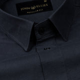 Ophel Grey Plain Oxford Cotton Shirt - John Ellies