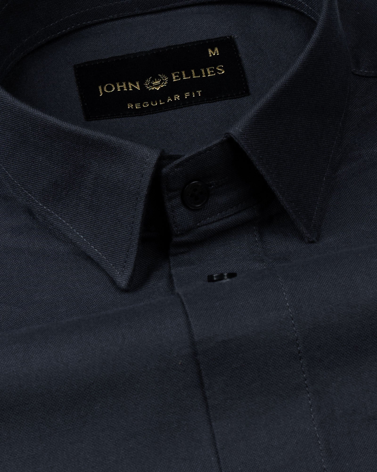 Ophel Grey Plain Oxford Cotton Shirt - John Ellies