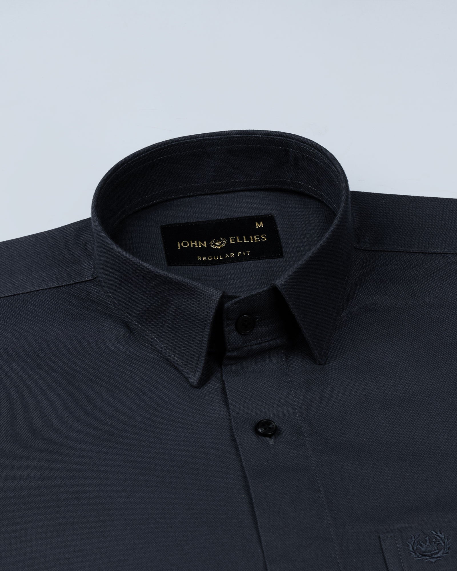 Ophel Grey Plain Oxford Cotton Shirt - John Ellies