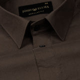 Ophel Brown Plain Oxford Cotton Shirt - John Ellies