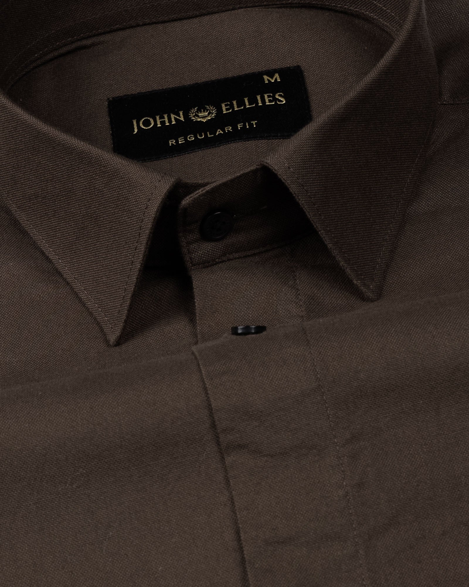 Ophel Brown Plain Oxford Cotton Shirt - John Ellies