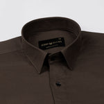 Ophel Brown Plain Oxford Cotton Shirt - John Ellies