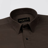Ophel Brown Plain Oxford Cotton Shirt - John Ellies