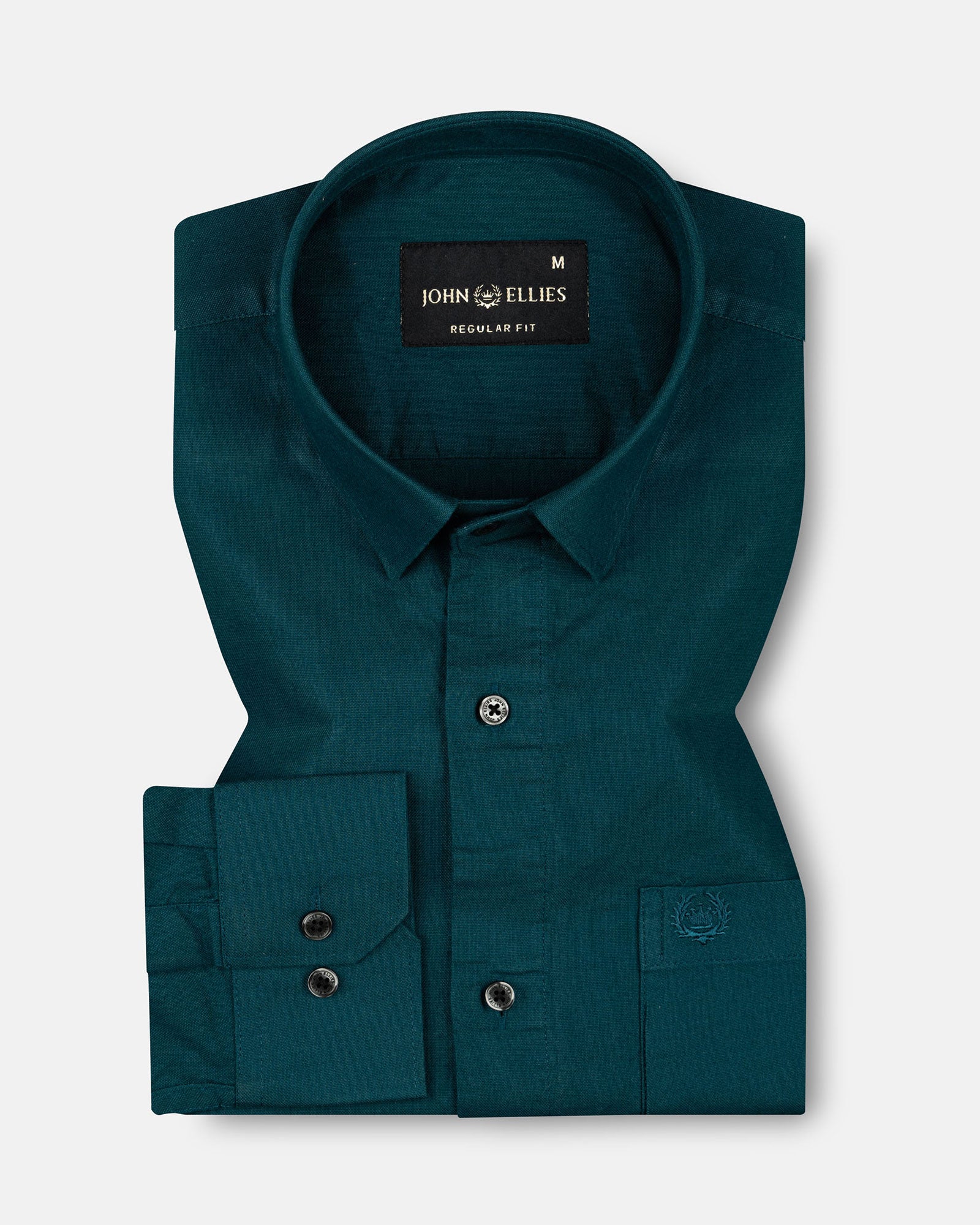 Ophel Teal Plain Oxford Cotton Shirt - John Ellies