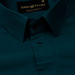 Ophel Teal Plain Oxford Cotton Shirt - John Ellies