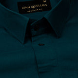 Ophel Teal Plain Oxford Cotton Shirt - John Ellies