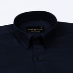 Ophel Navy Blue Plain Oxford Cotton Shirt - John Ellies