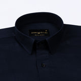 Ophel Navy Blue Plain Oxford Cotton Shirt - John Ellies