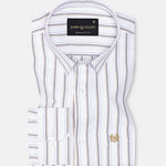 Edific Cream Stripes Cotton Shirt - John Ellies