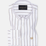 Edific Cream Stripes Cotton Shirt - John Ellies