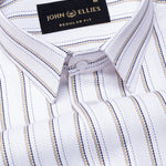 Edific Cream Stripes Cotton Shirt - John Ellies