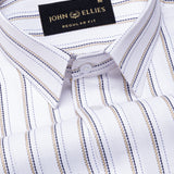 Edific Cream Stripes Cotton Shirt - John Ellies