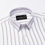Edific Cream Stripes Cotton Shirt - John Ellies