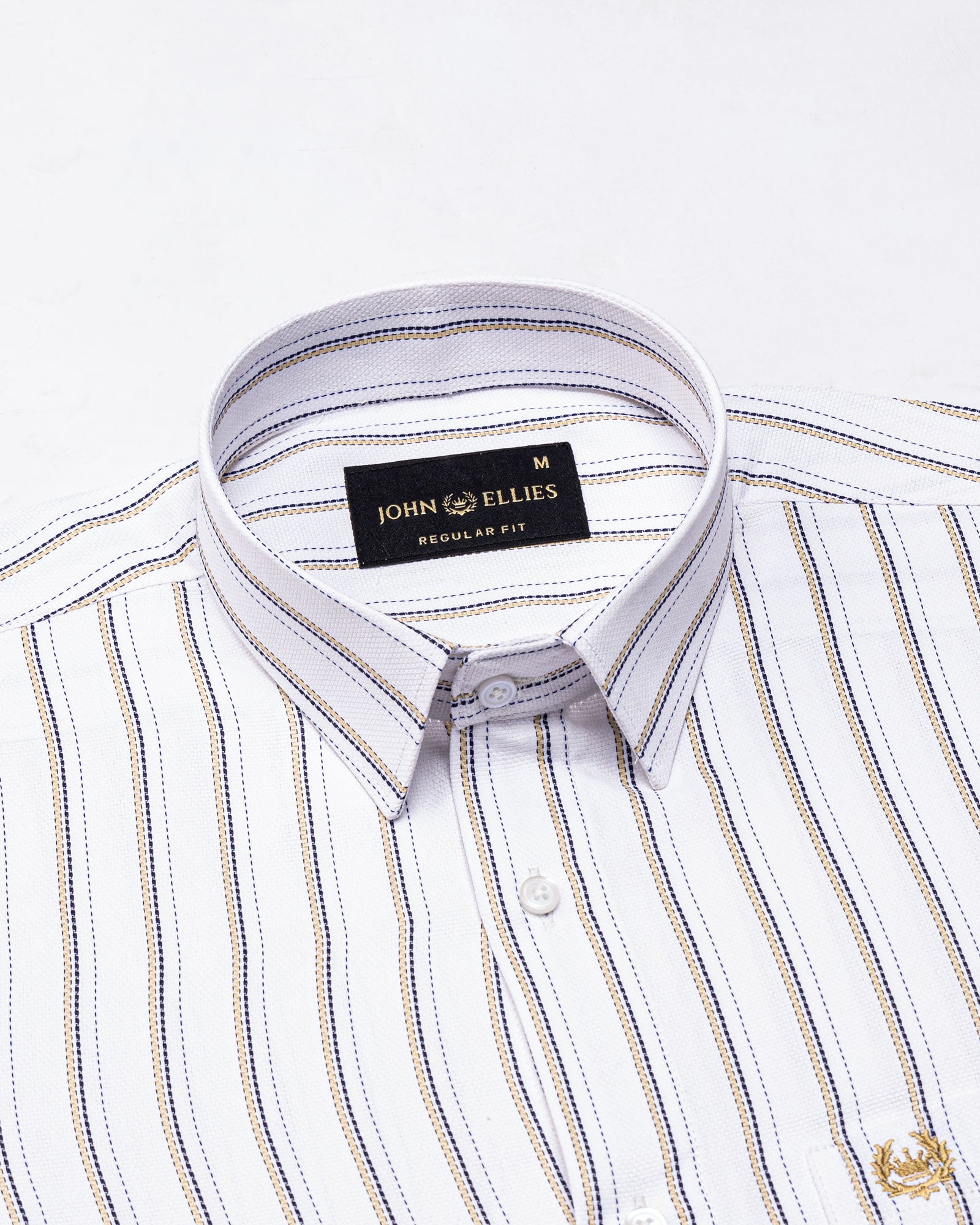 Edific Cream Stripes Cotton Shirt - John Ellies