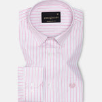 Edific Pink & Silver Stripes Cotton Shirt - John Ellies