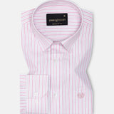 Edific Pink & Silver Stripes Cotton Shirt - John Ellies