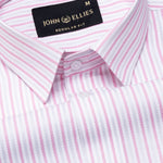 Edific Pink & Silver Stripes Cotton Shirt - John Ellies