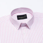 Edific Pink & Silver Stripes Cotton Shirt - John Ellies
