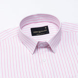 Edific Pink & Silver Stripes Cotton Shirt - John Ellies