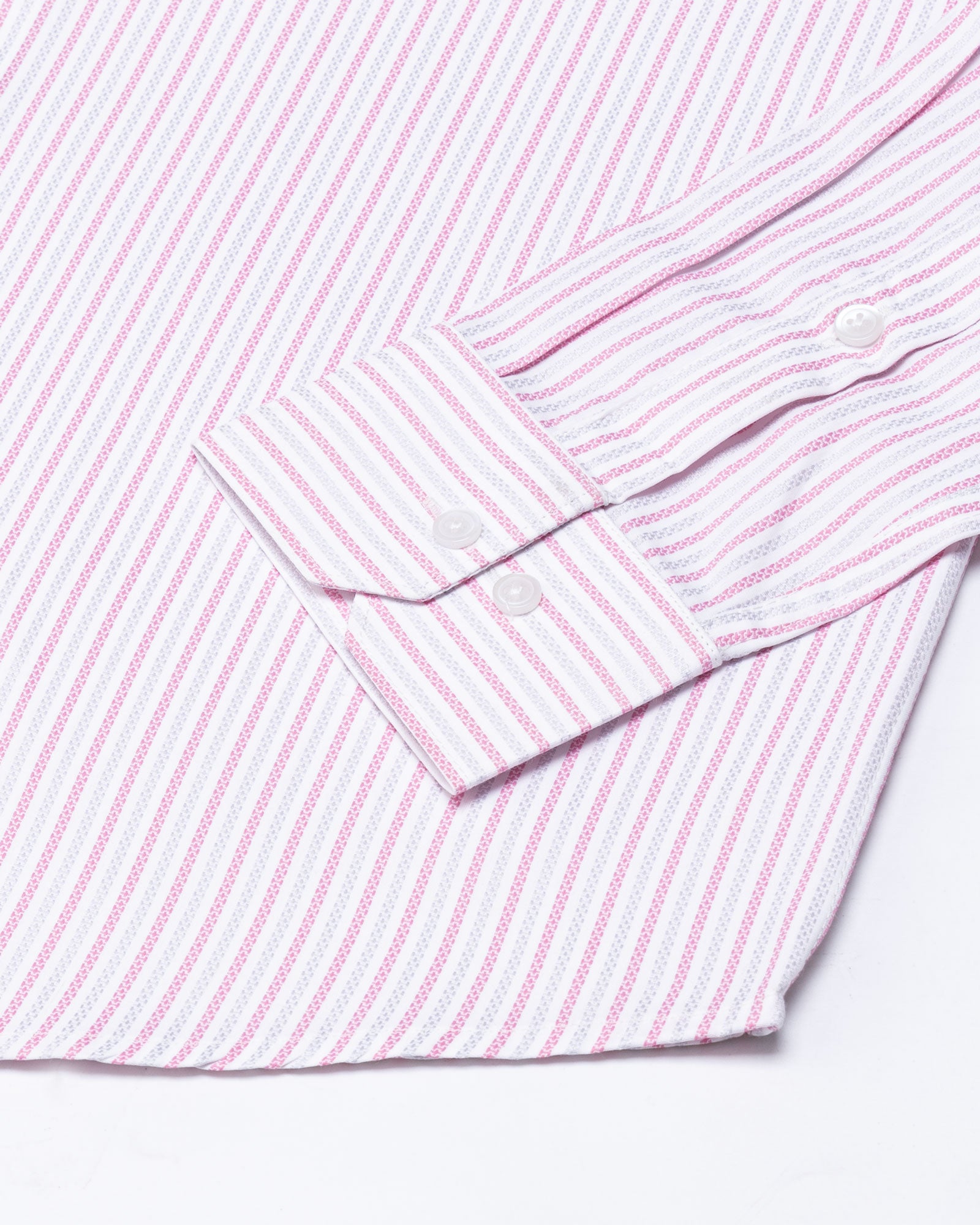 Edific Pink & Silver Stripes Cotton Shirt - John Ellies