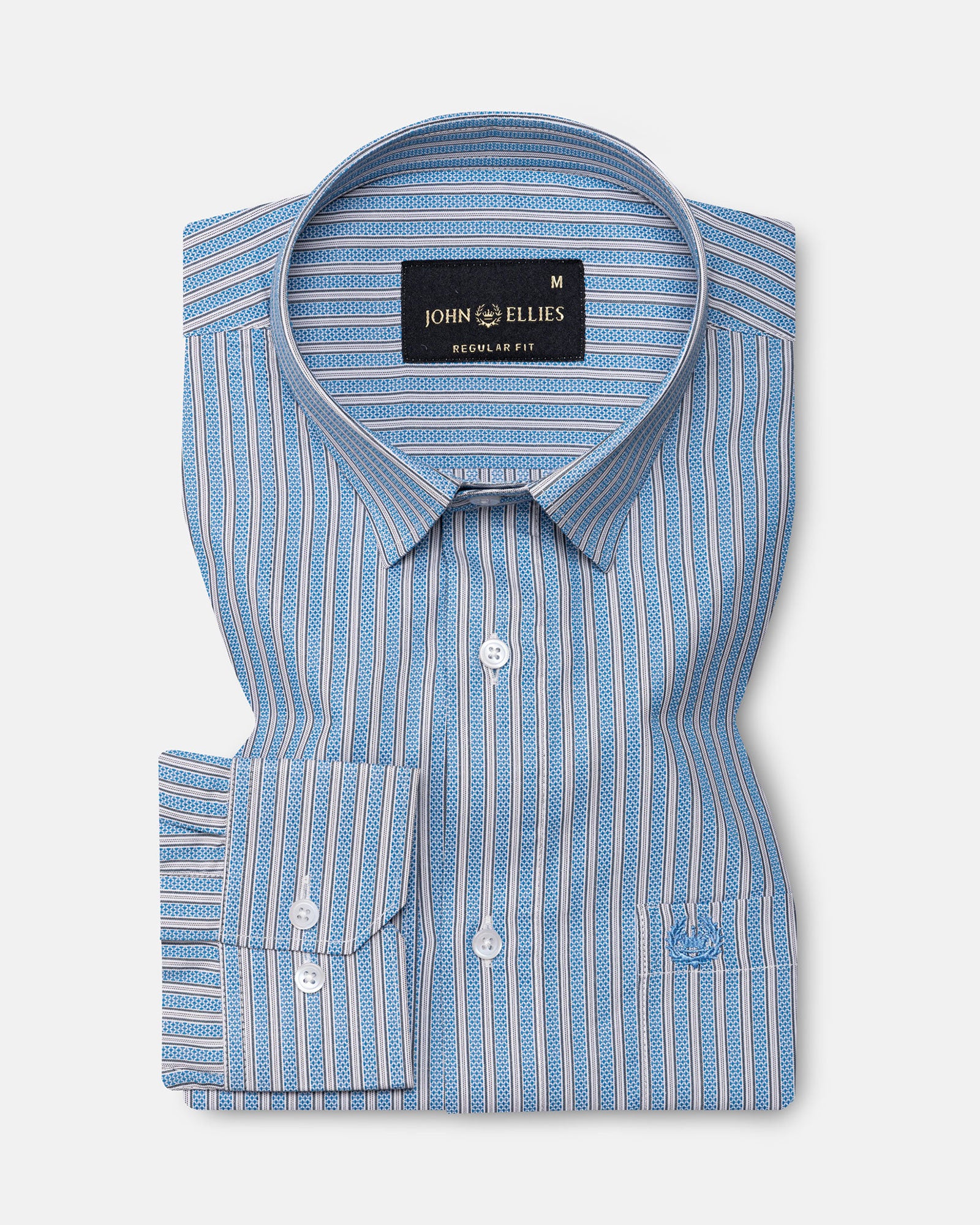 Edific Blue Stripes Cotton Shirt - John Ellies