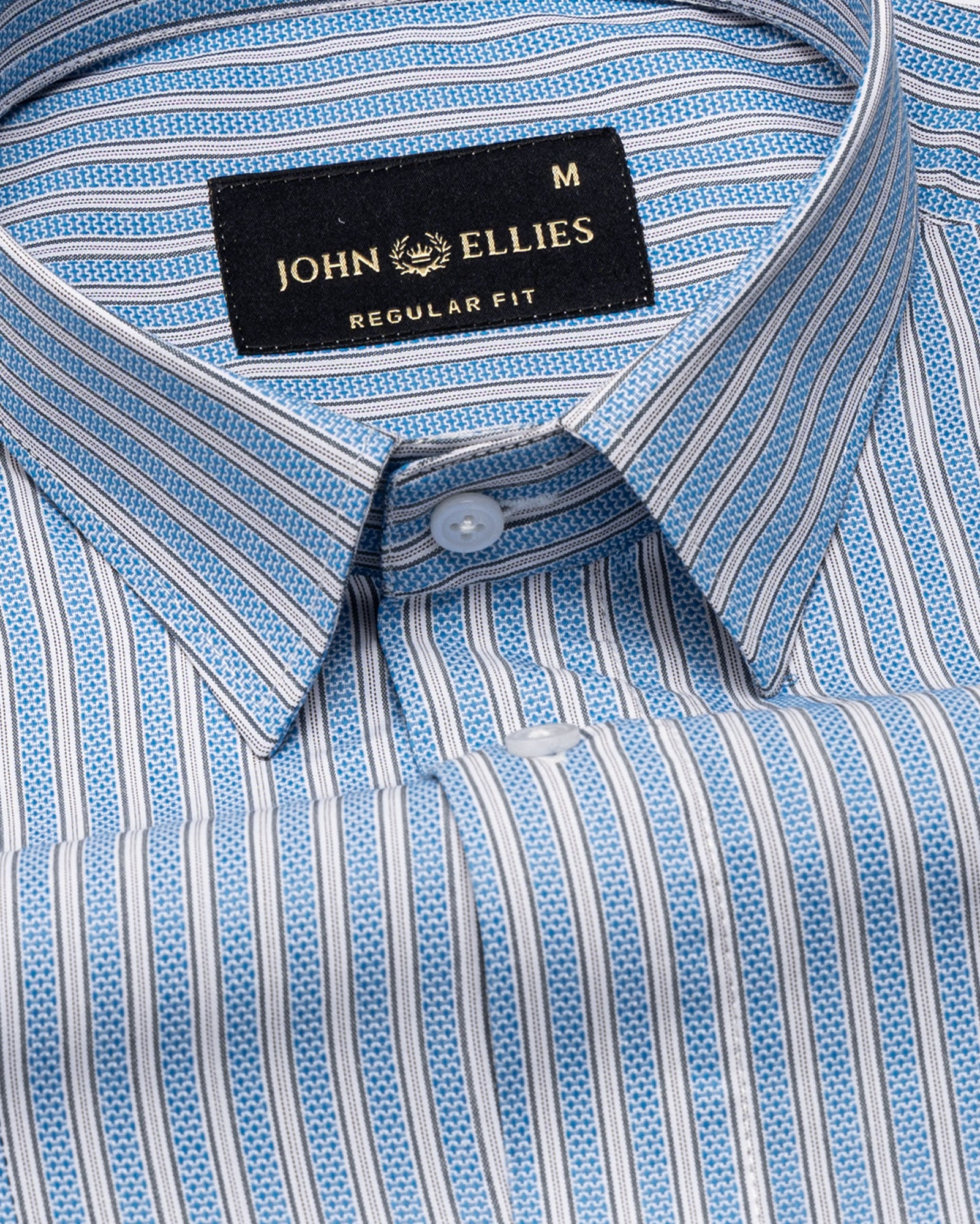 Edific Blue Stripes Cotton Shirt - John Ellies