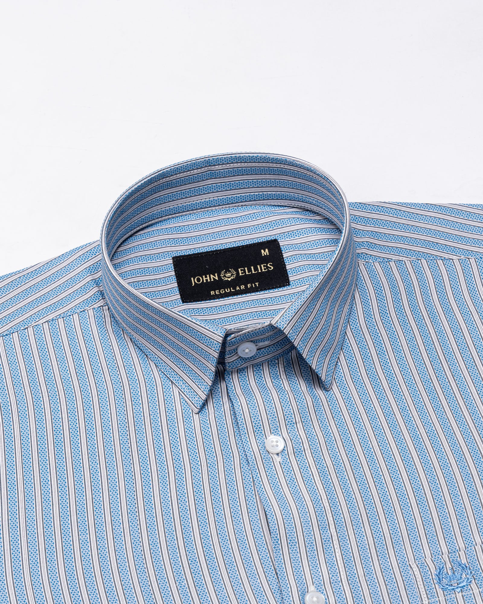 Edific Blue Stripes Cotton Shirt - John Ellies