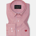 Edific Red Stripes Cotton Shirt - John Ellies