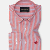 Edific Red Stripes Cotton Shirt - John Ellies