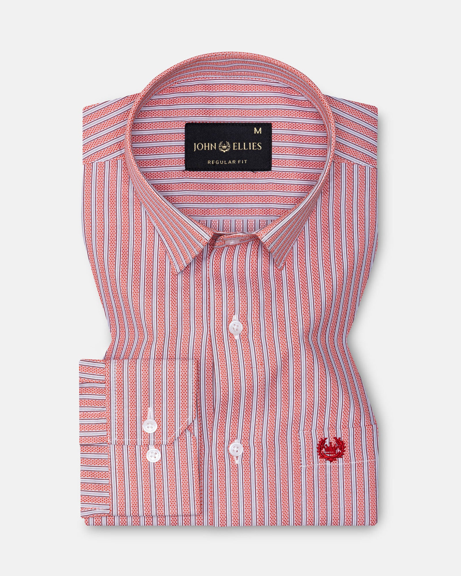 Edific Red Stripes Cotton Shirt - John Ellies