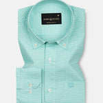 Hazel Lime Check Button Down Oxford Cotton Shirt - John Ellies