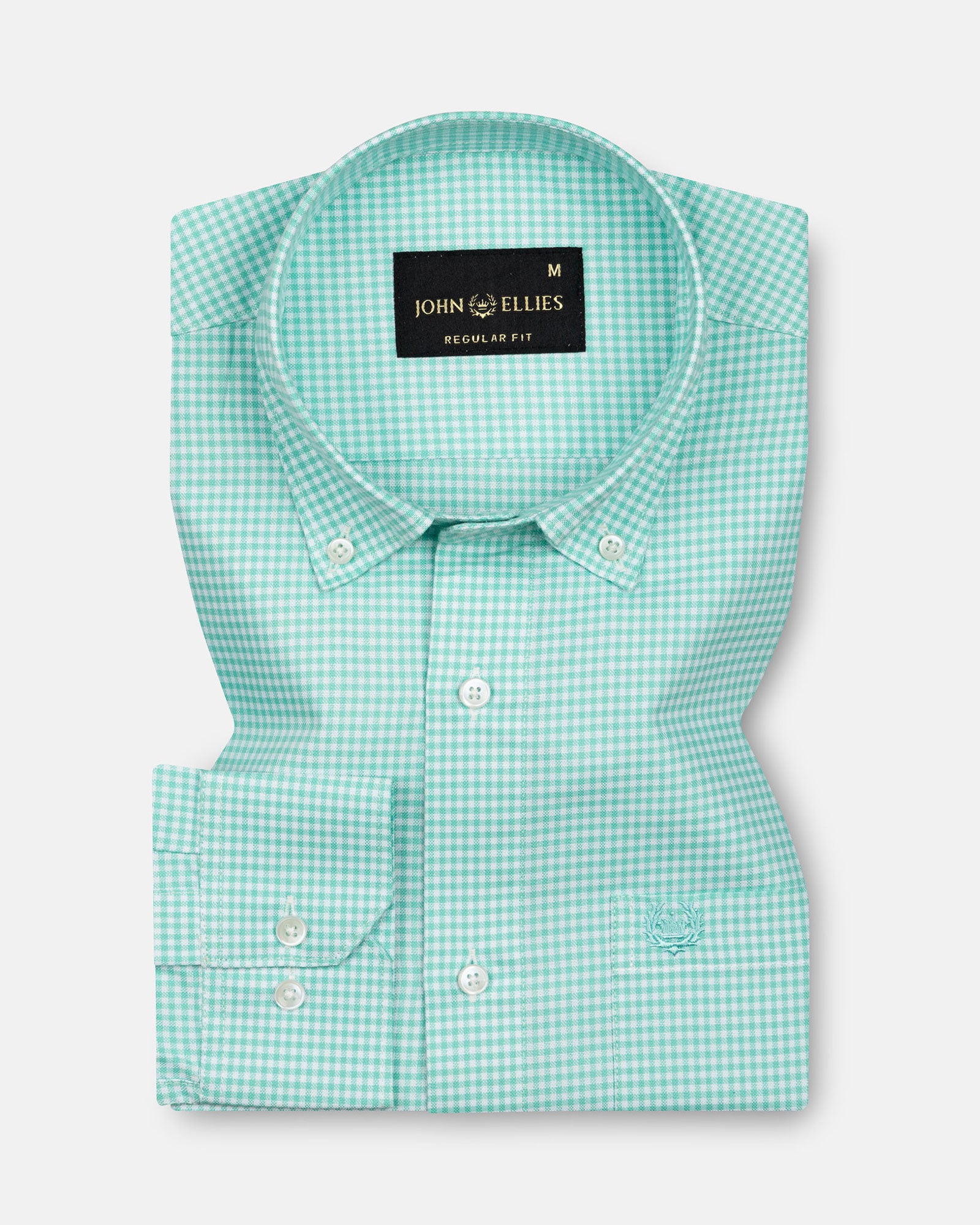 Hazel Lime Check Button Down Oxford Cotton Shirt - John Ellies