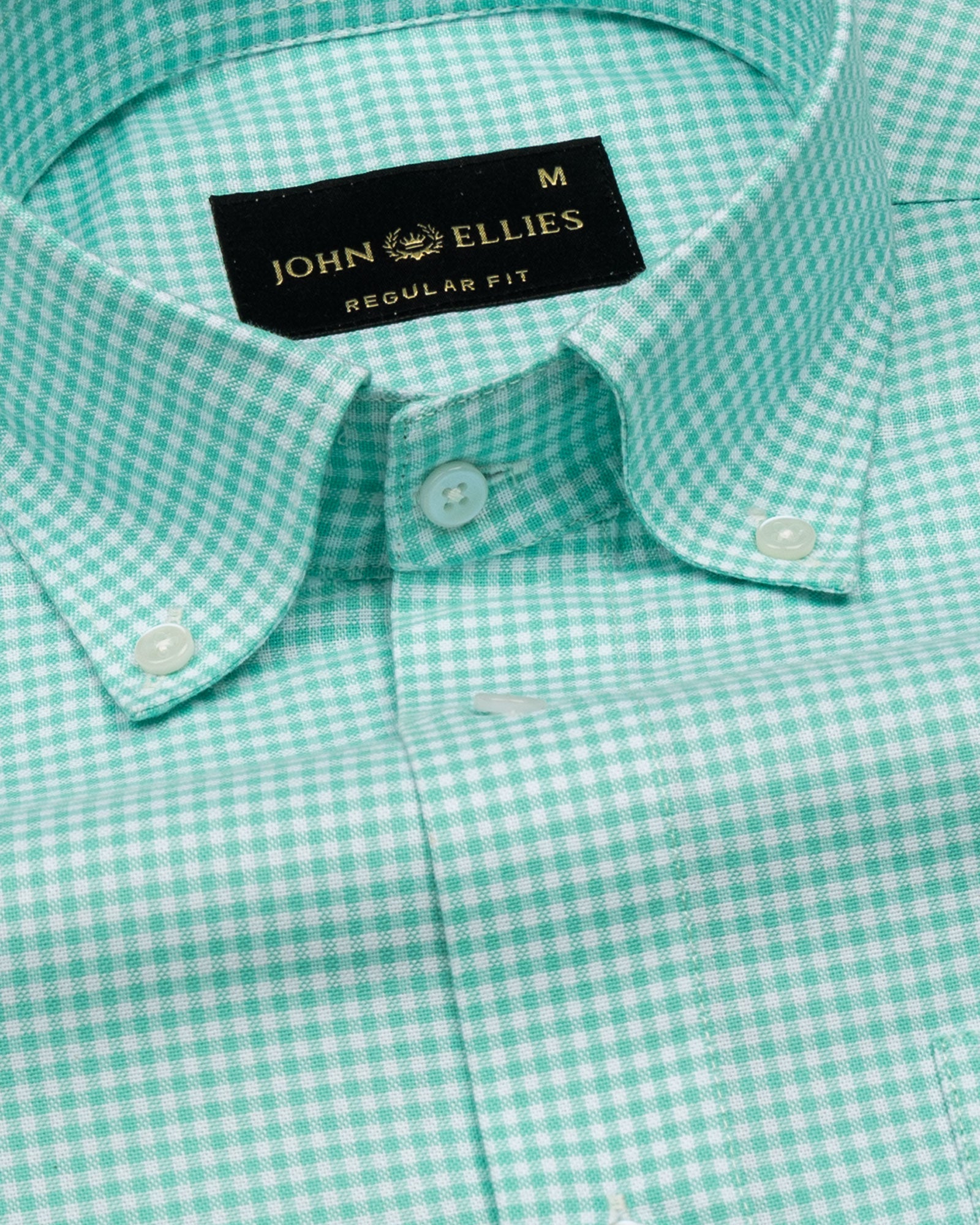Hazel Lime Check Button Down Oxford Cotton Shirt - John Ellies