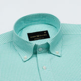 Hazel Lime Check Button Down Oxford Cotton Shirt - John Ellies