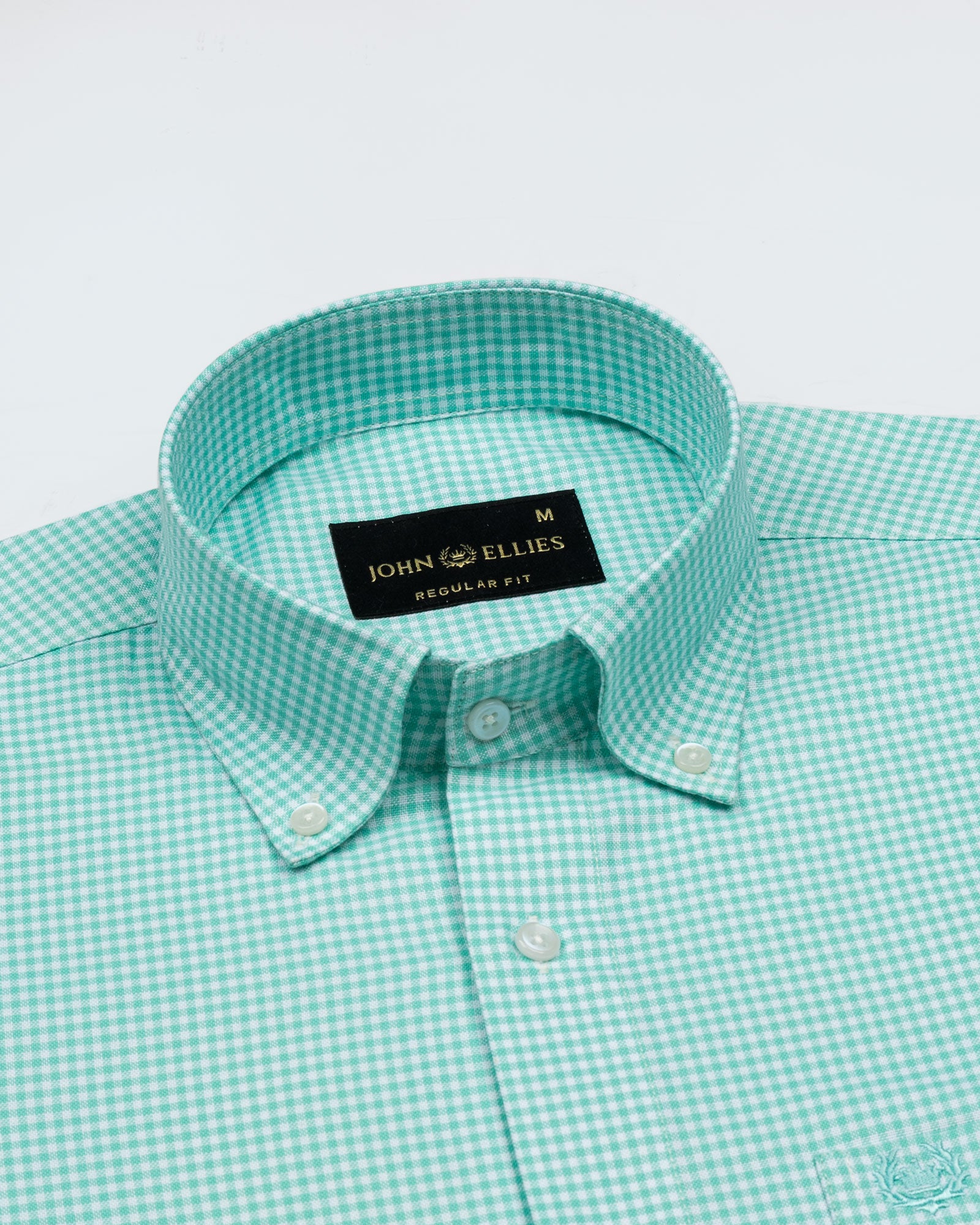 Hazel Lime Check Button Down Oxford Cotton Shirt - John Ellies
