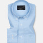 Hazel Sky Blue Check Button Down Oxford Cotton Shirt - John Ellies