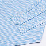 Hazel Sky Blue Check Button Down Oxford Cotton Shirt - John Ellies