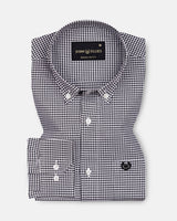 Hazel Black Check Button Down Oxford Cotton Shirt