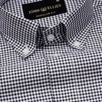 Hazel Black Check Button Down Oxford Cotton Shirt - John Ellies