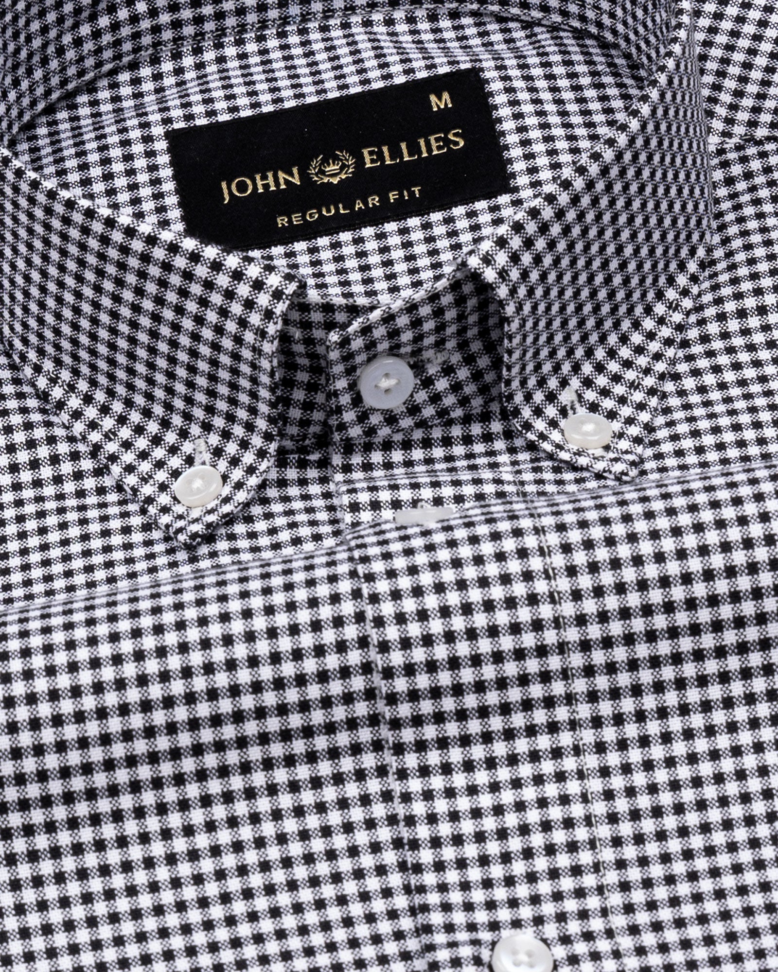 Hazel Black Check Button Down Oxford Cotton Shirt - John Ellies